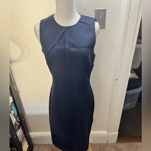 Banana Republic Navy Blue Sleeveless Dress with asymmetrical detail neckline 4